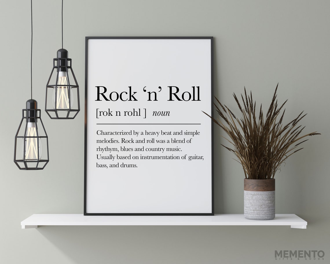 Rock n Roll Dictionary Definition Music Lover Noun Quote Poster - Image 3