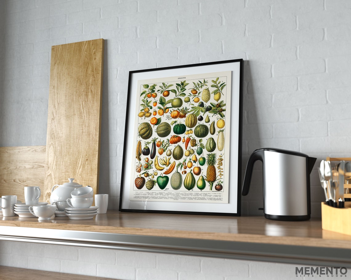 Fruits List Illustration Print Kitchen Wall Art Fruits Vintage Diagram - Image 4