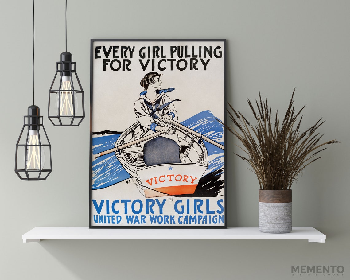 Every Girl Pulling for Victory Girls WWI War Work Campaign Poster - Image 3
