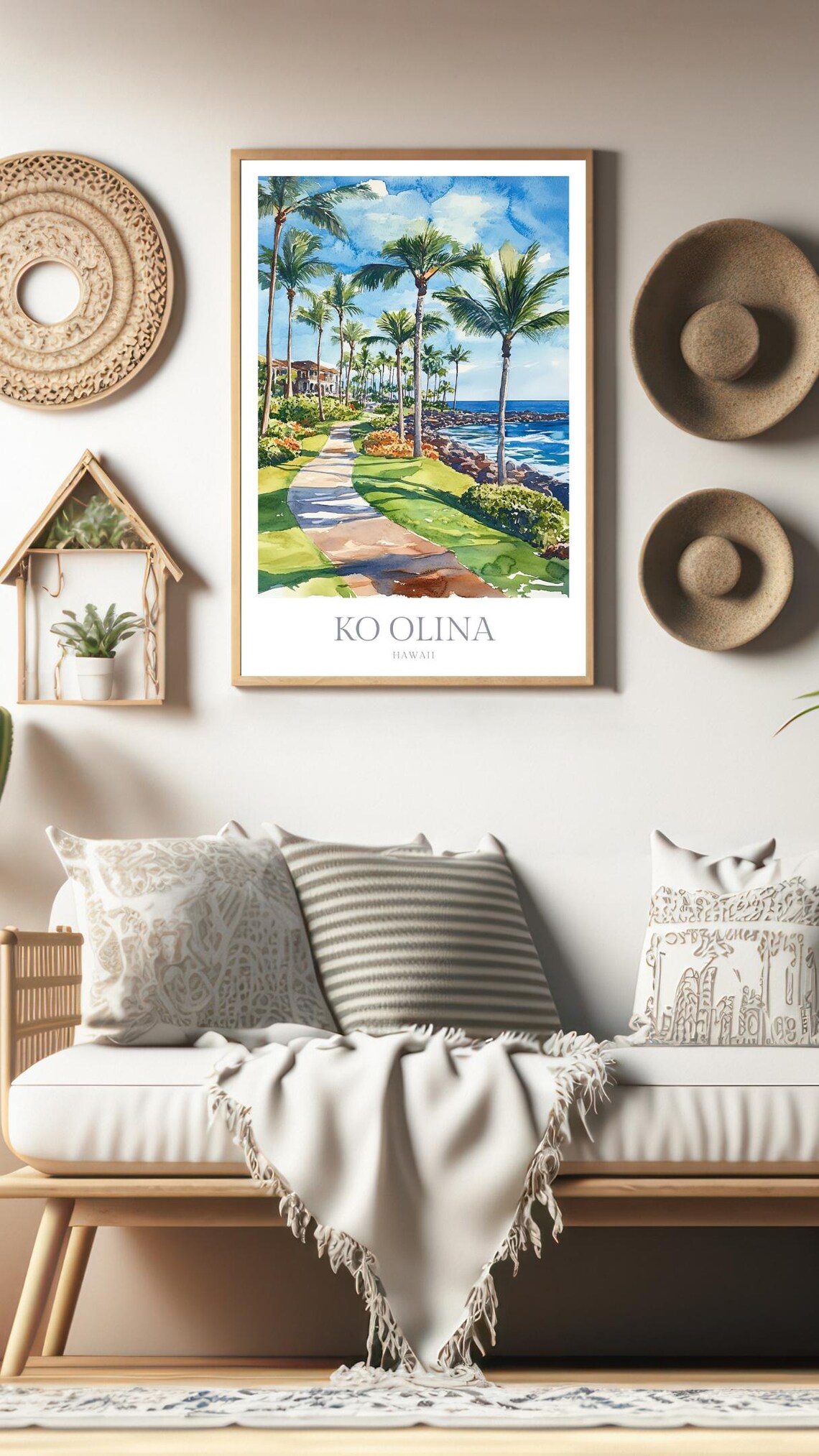 Ko Olina Hawaii Watercolor Travel Poster - Image 2
