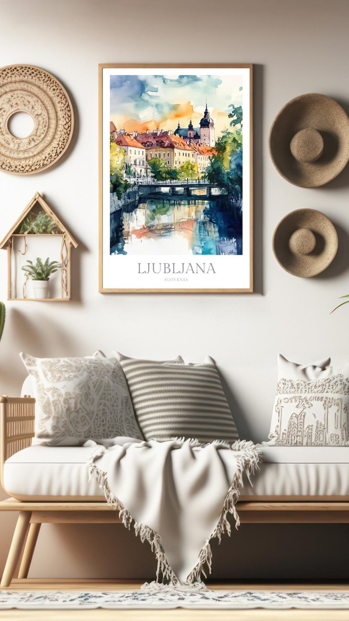 Ljubljana, Slovenia Watercolor Travel Poster Print - Image 2