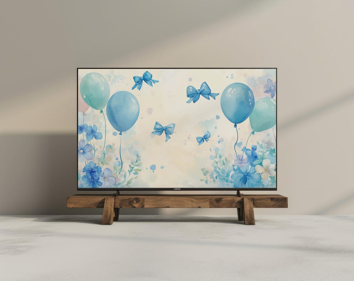 Frame Tv Art For Frame Tv Baby Shower Gender Reveal Frame Tv Art Bow Art For Tv Neutral Watercolor Frame Tv Art Baby Boy Baby Girl - Image 3