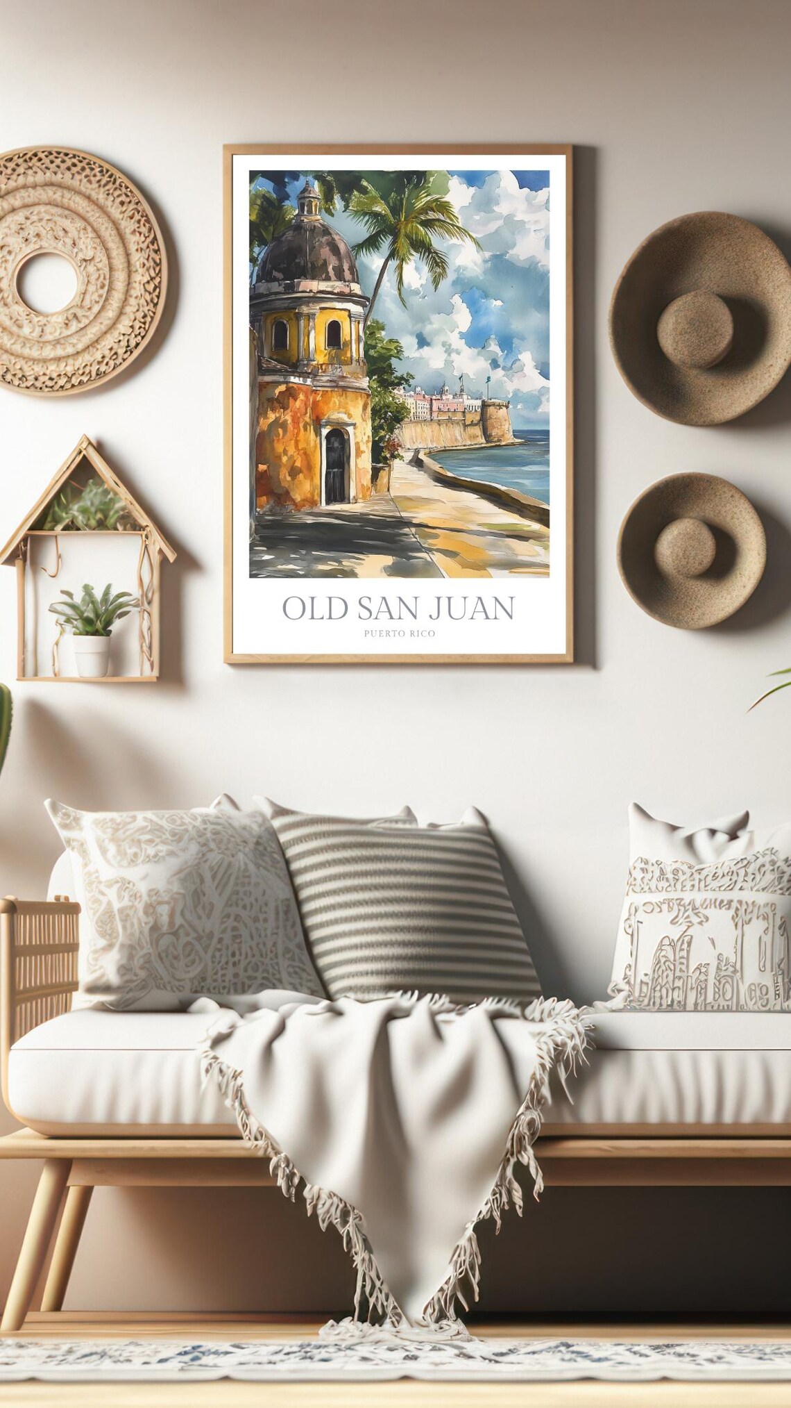 Old San Juan Watercolor Travel Poster Print - Image 2