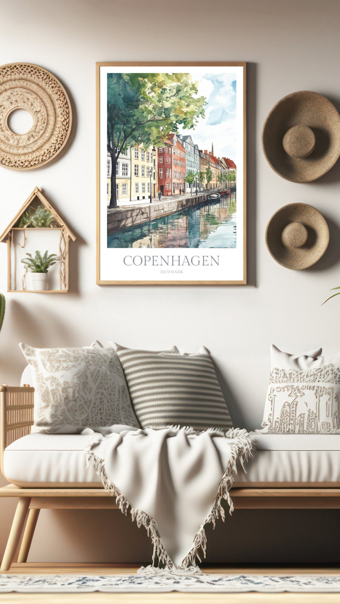 Copenhagen Denmark Watercolor Travel Poster - Image 2