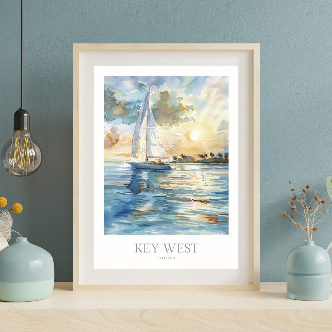 Key West Florida Watercolor Travel Poster - Image 2