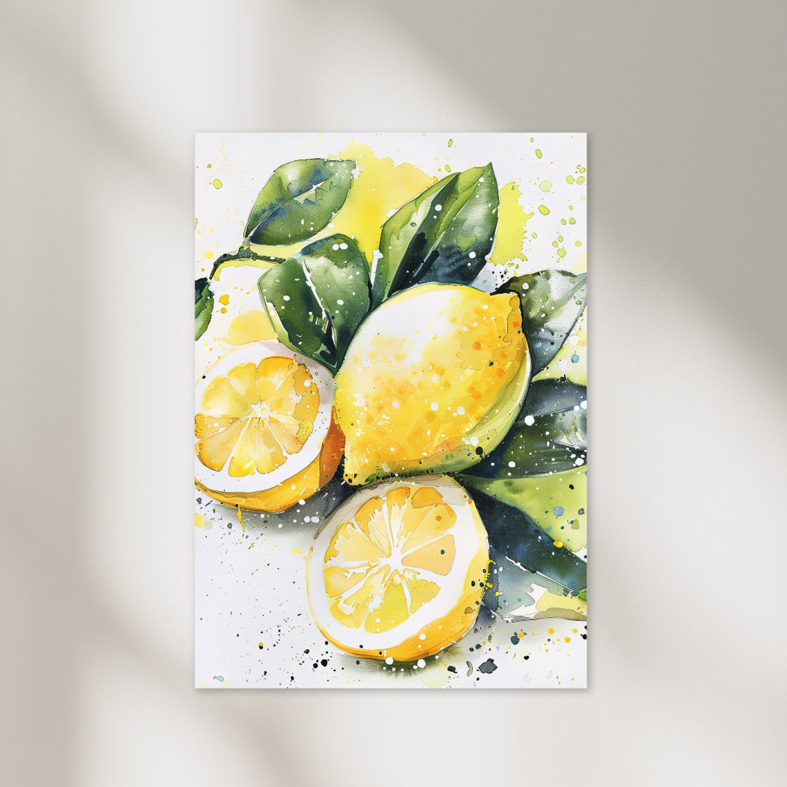 Fresh Lemons Watercolor Citrus Kitchen Sunny Wall Decor Poster - Image 2