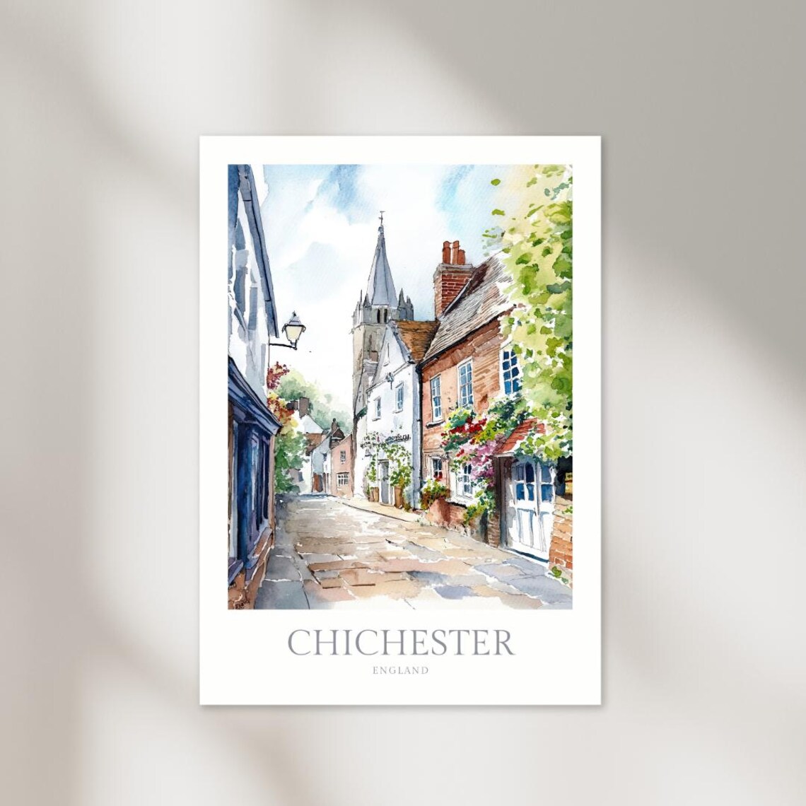Chichester England Watercolor Poster Print