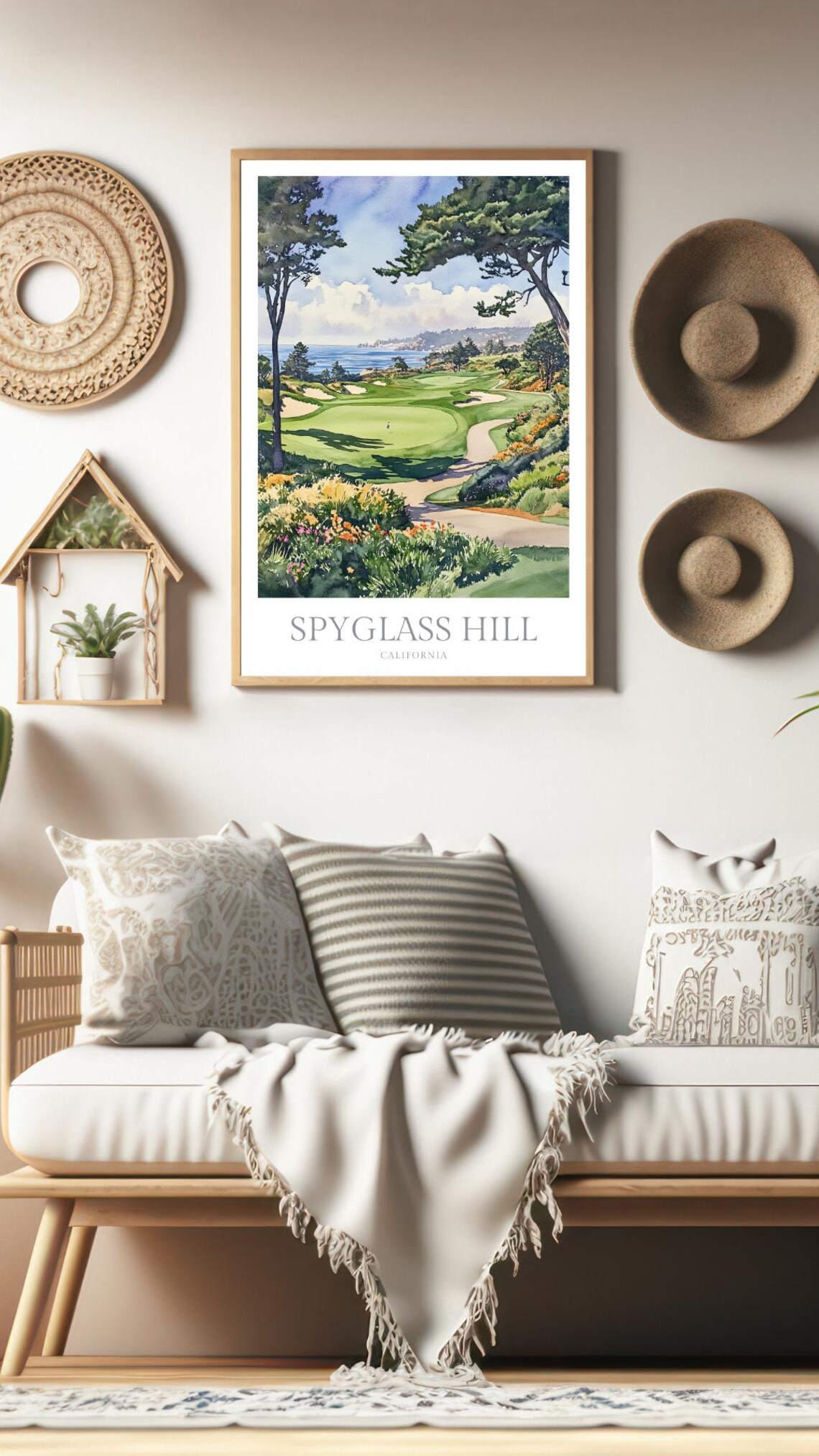 Spyglass Hill California Watercolor Poster, Pebble Beach - Image 2