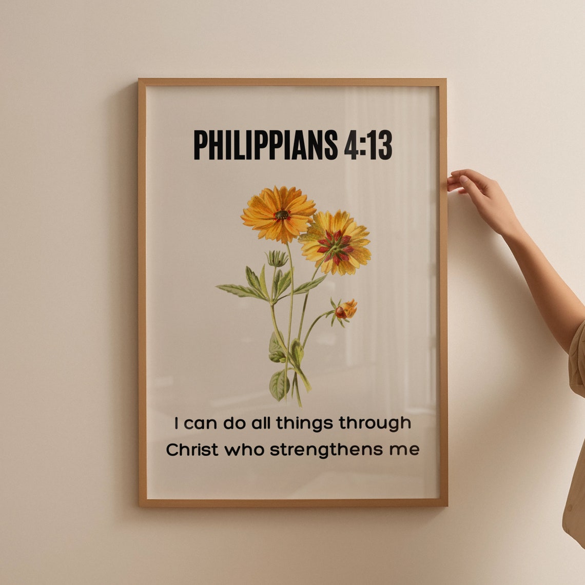 Retro Christian Wall Art Philippians Scripture Faith Print Christian Poster Bible Verse Wall Decor Christian Gift - Image 4