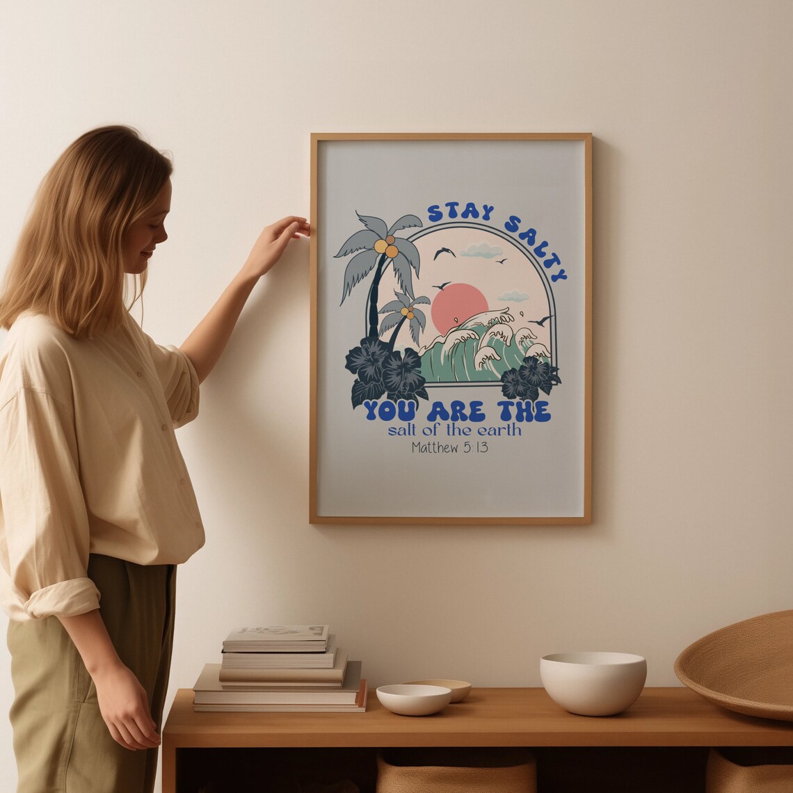 Stay Salty You Are The Salt Of The Earth Beach Wave Quote Poster - Image 2