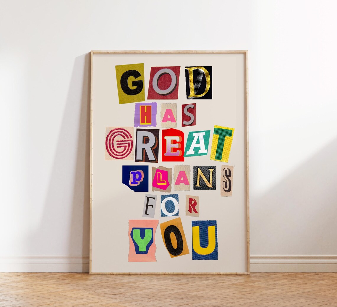 Vintage Christian Wall Print, Retro Religious Poster