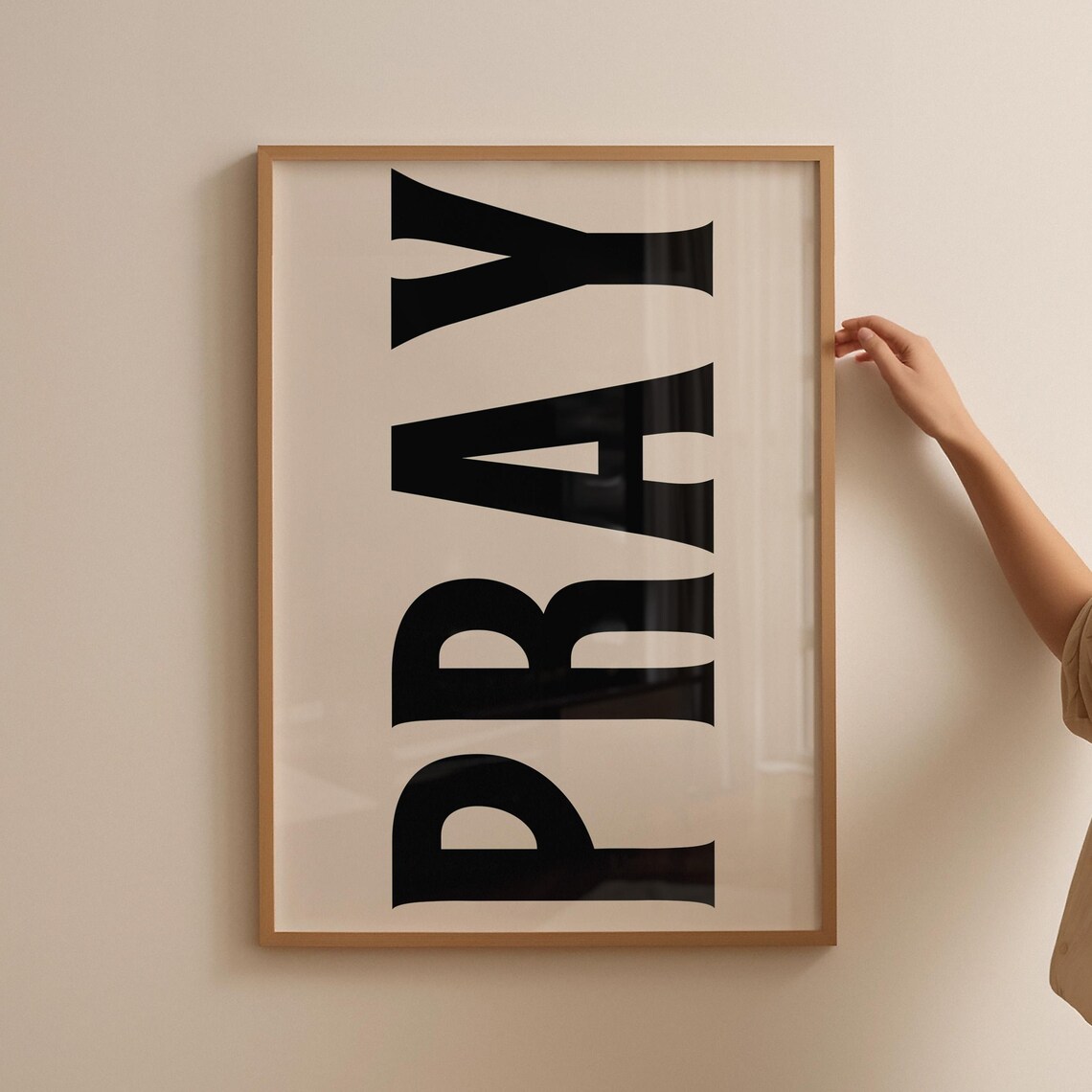 Pray Jesus Typography Poster, Retro Christian Decor - Image 5
