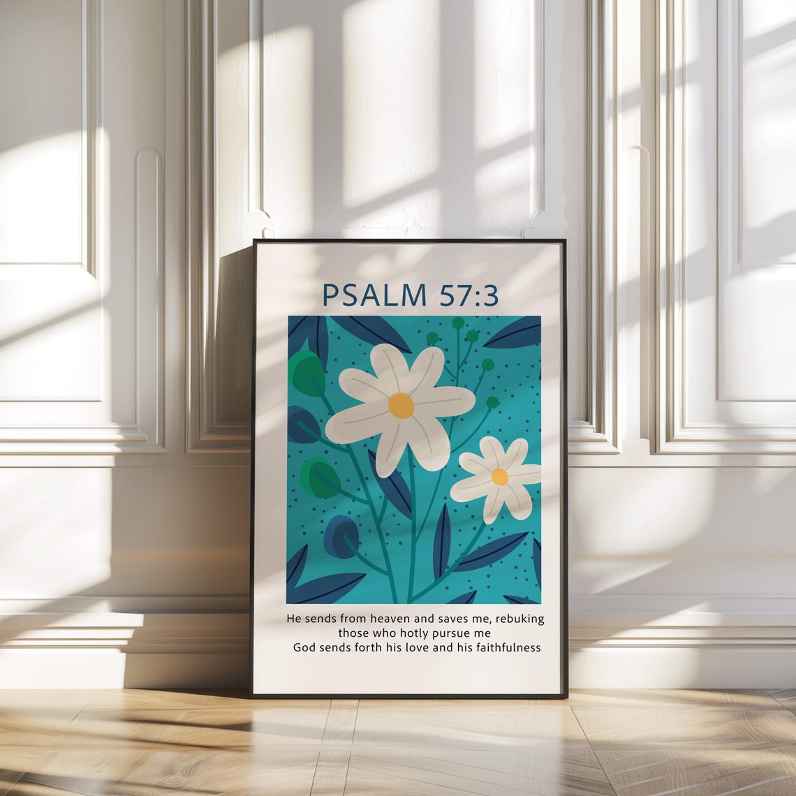 Psalm 573 Print Retro Christian Wall Art Psalm Bible Verse Flower Poster Christian Poster Scripture Art Wall Decor - Image 4