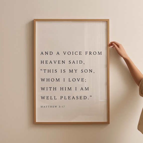 Matthew 3:17 This Is My Son Minimalist Christian Scripture Poster