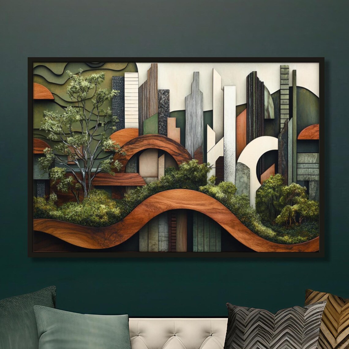 Abstract Wood Grain Art Print, Earthy Modern Decor - Image 4