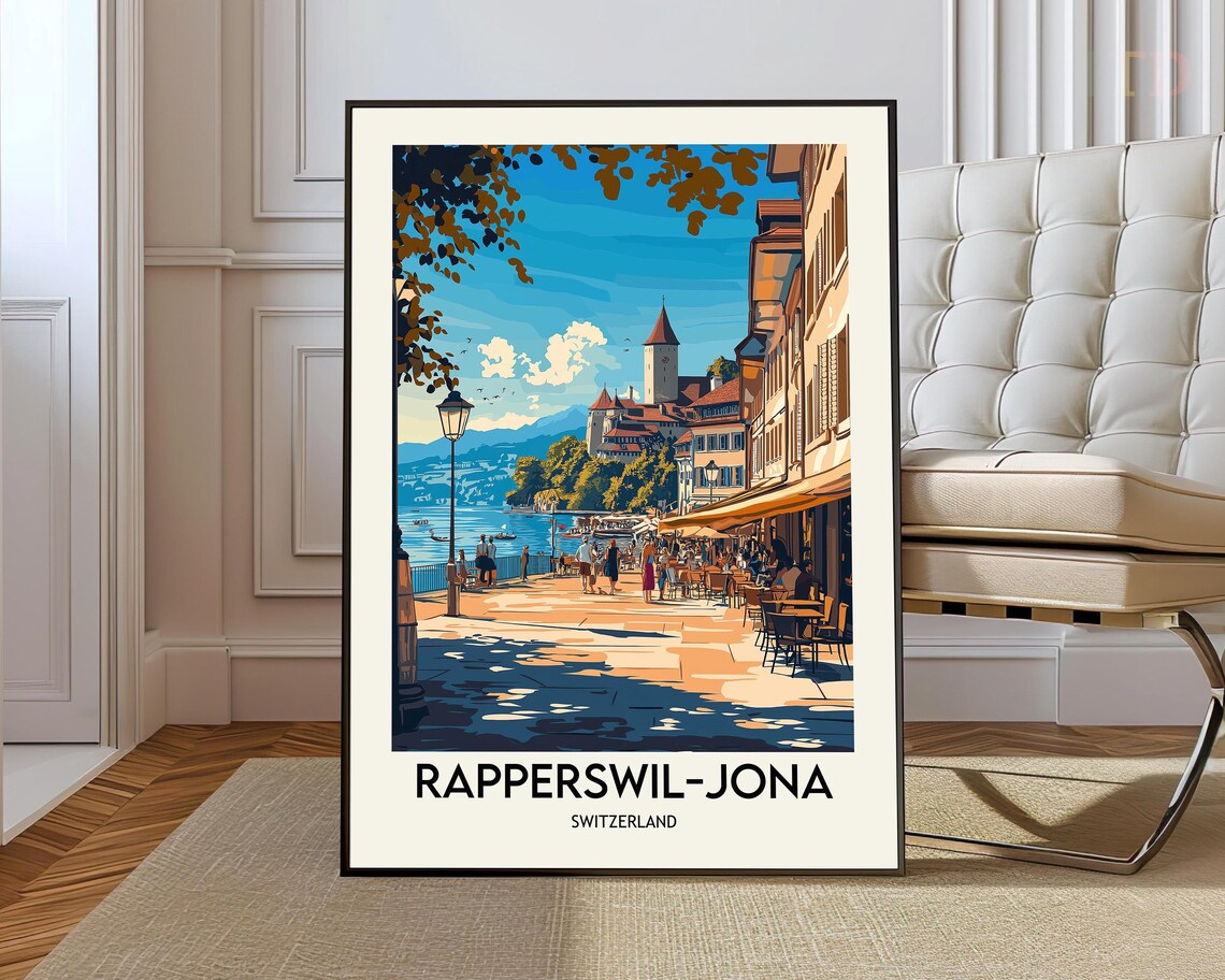 Rapperswil-Jona Switzerland Lake Zurich Promenade Travel Art Poster