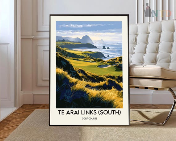 Te Arai Poster Wall Art Print Photo Decor Travel Links South Course Golf