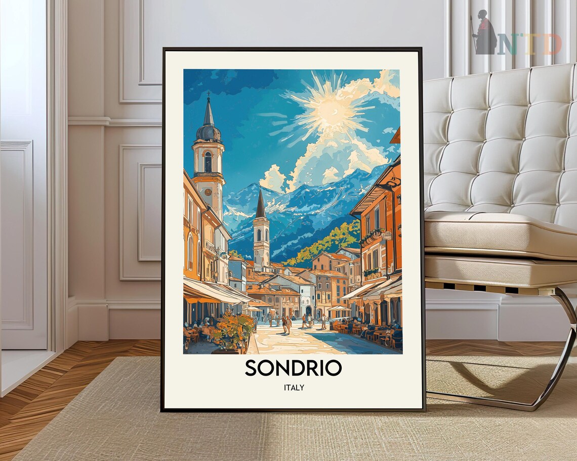 Sondrio Travel Poster, City Wall Art Print