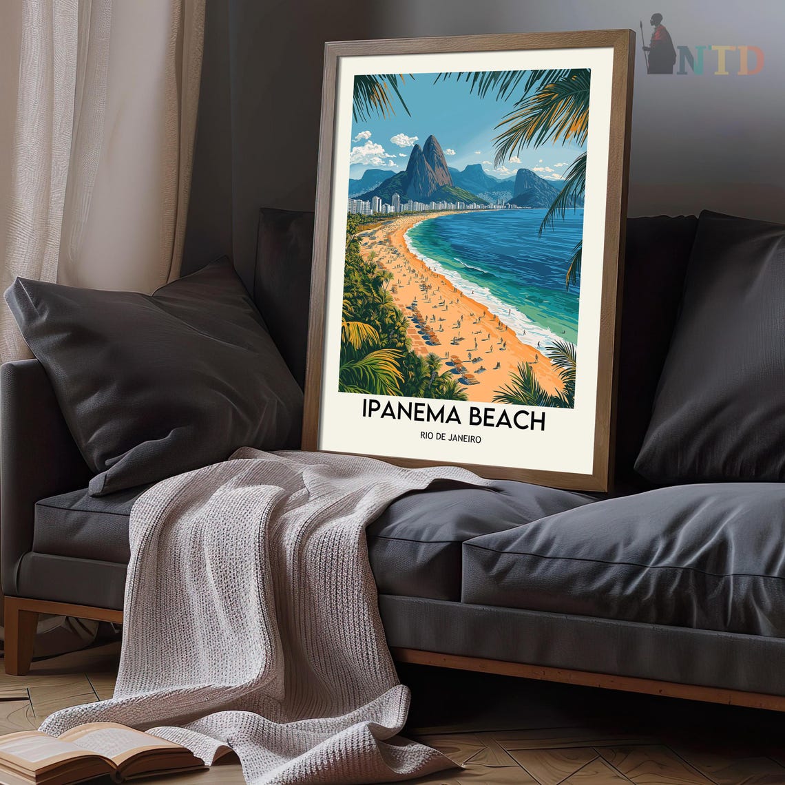 Ipanema Beach Rio de Janeiro Brazil Dois Irmaos Peaks Poster - Image 3