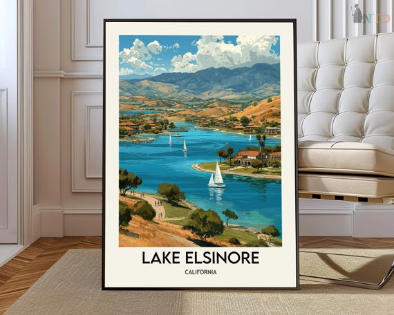Lake Elsinore Poster Wall Art Print Photo