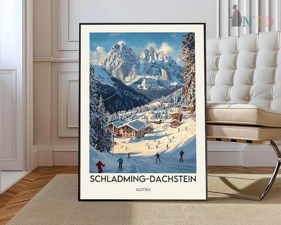Schladming-Dachstein Austria Ski Resort Winter Travel Poster