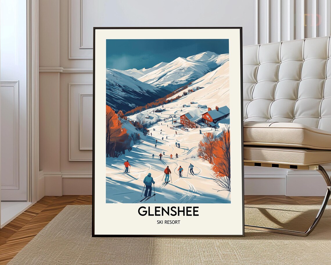 Glenshee Ski Centre Travel Poster, Cairngorms