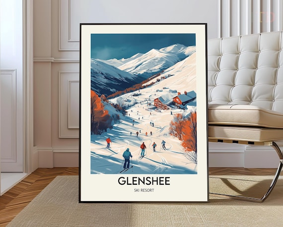 Glenshee Ski Centre Travel Poster, Cairngorms