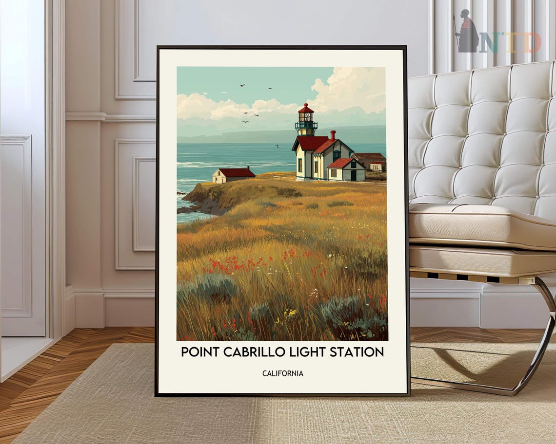 Point Cabrillo Light Station Ocean Cliff View California Poster