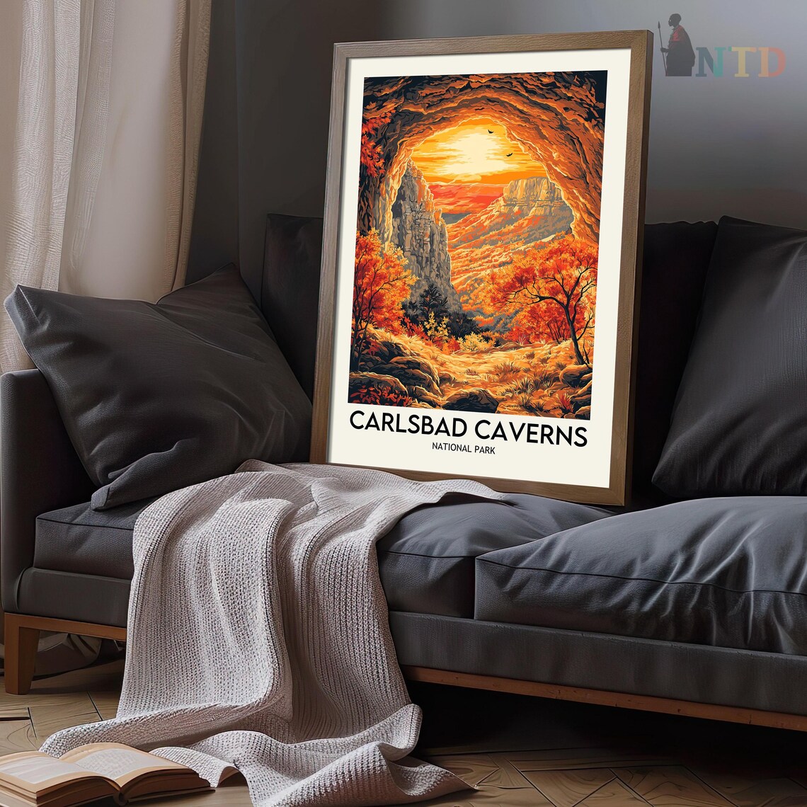 Carlsbad Caverns National Park Desert Canyon Sunrise Travel Poster - Image 3