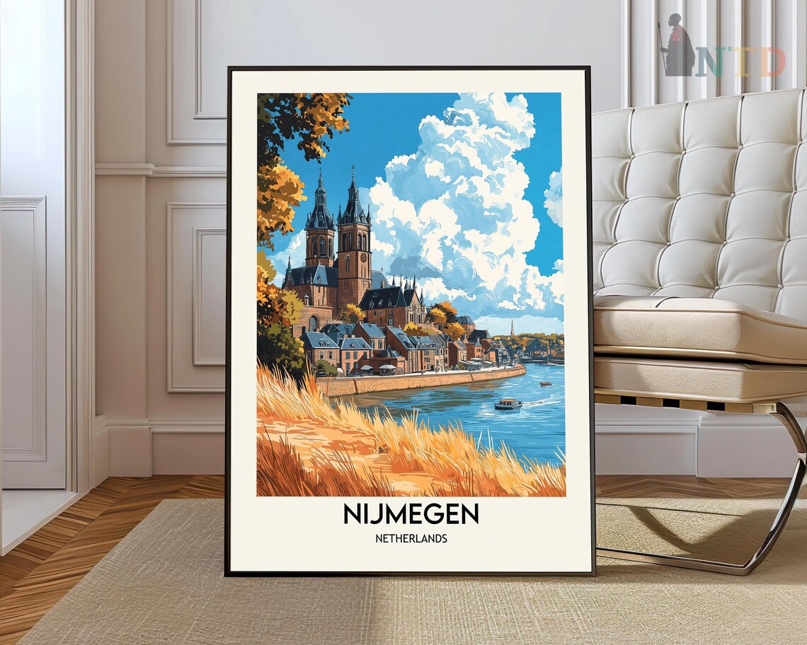 Nijmegen Travel Poster, Place-Inspired Wall Art Print