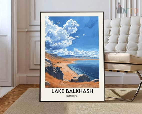 Lake Balkhash Poster Wall Art Print Photo Kazakhstan