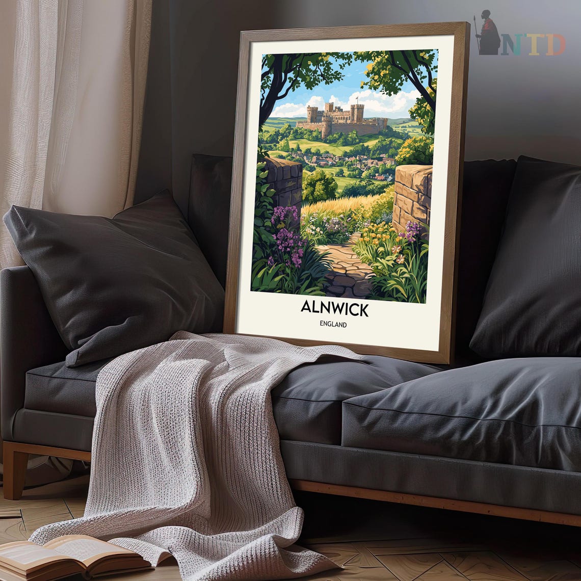 Historic Alnwick Castle Summer Gardens England Travel Poster - Image 3