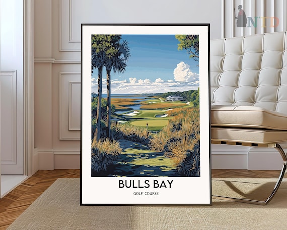 Bulls Bay Golf Course Marshland Palms Coastal Waterway Poster