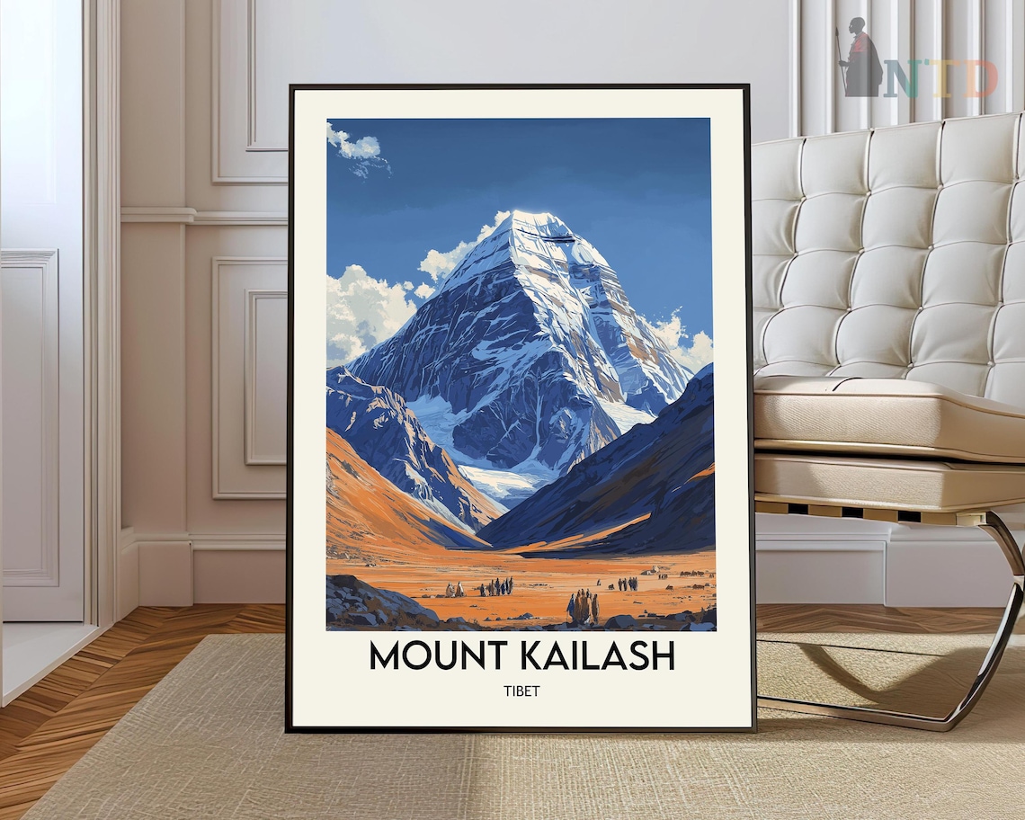 Mount Kailash Travel Poster, Tibet Landscape