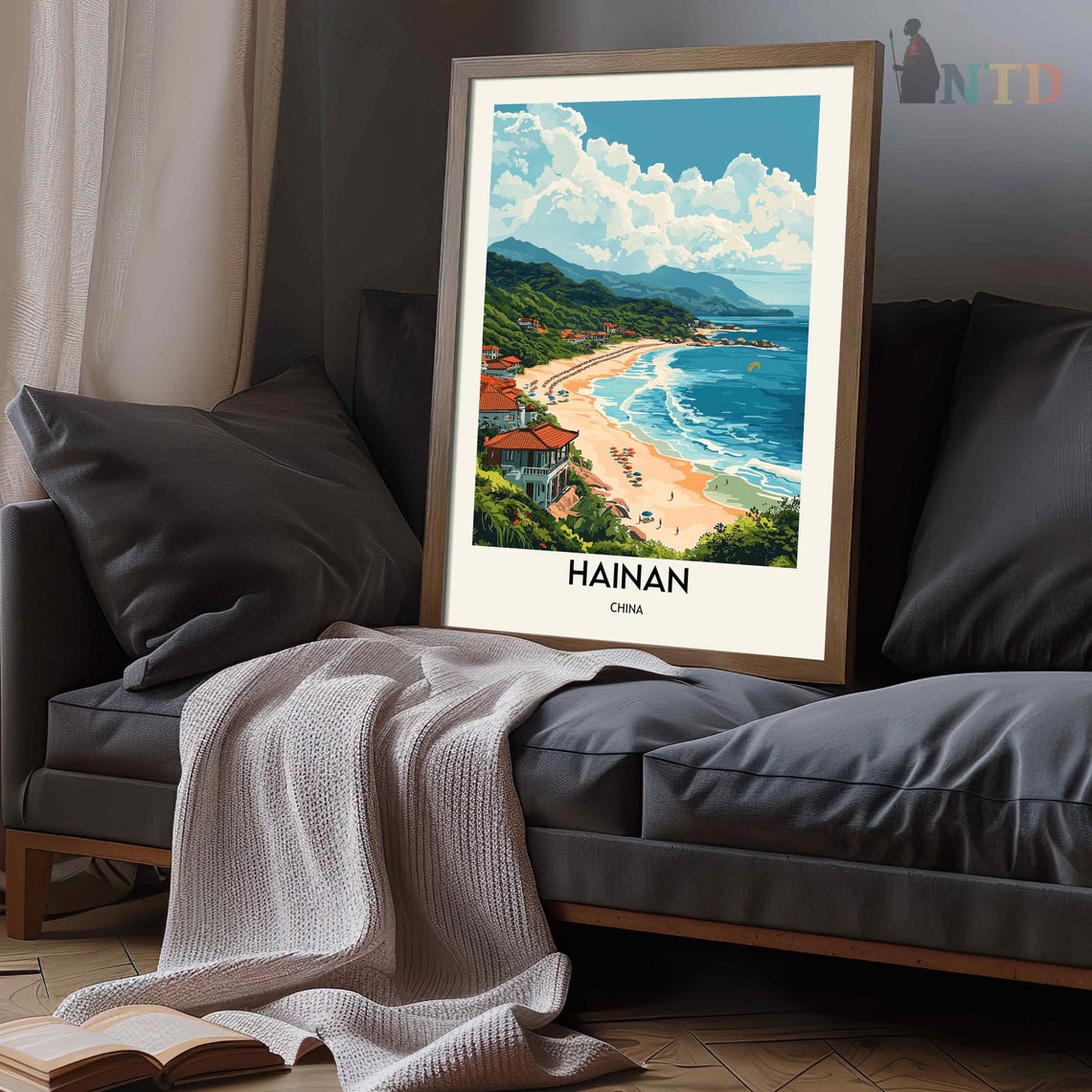 Hainan China Poster Sanya Beach Wall Art Hainan Travel Poster Hainan Island Poster Hainan Print Yalong Bay Wall Art Hainan Decor - Image 3