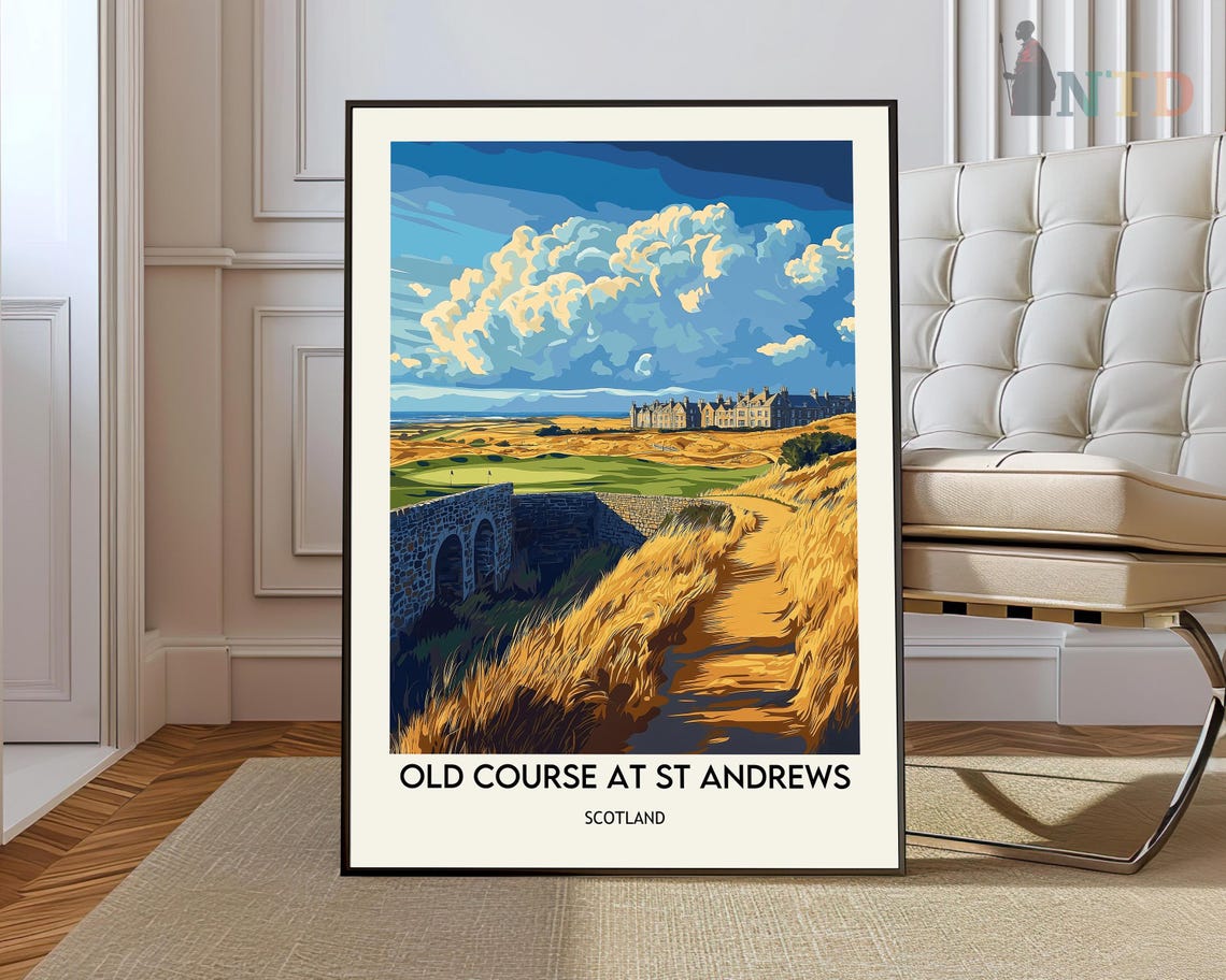 Old Course St Andrews Scotland Golf Links Clubhouse Travel Poster