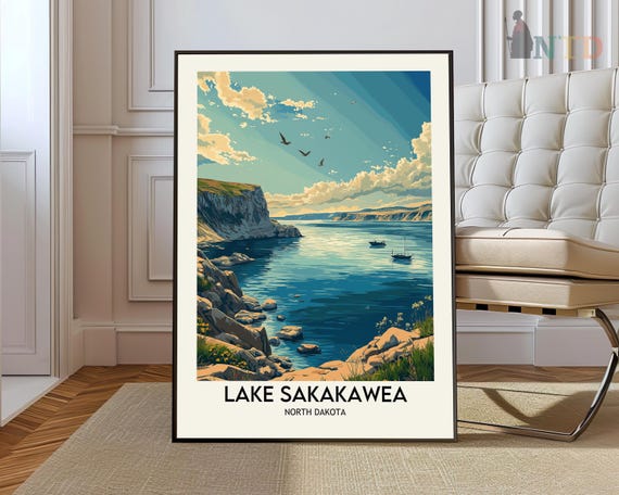 Lake Sakakawea Print Lake Sakakawea Wall Art Lake Sakakawea Poster Lake Sakakawea Photo Lake Sakakawea North Dakota