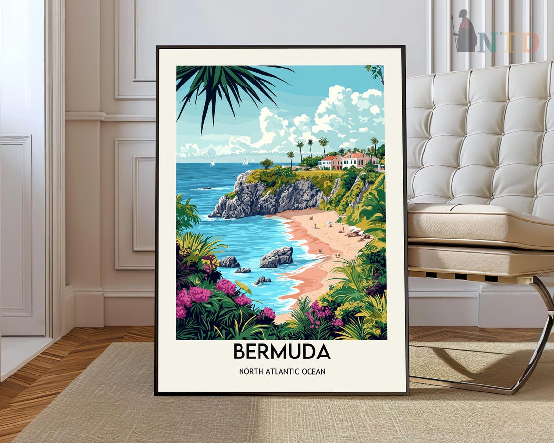 Bermuda Island Tropical Beach Paradise North Atlantic Travel Poster