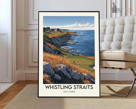 Whistling Straits Golf Course Links Vintage Travel Wall Poster