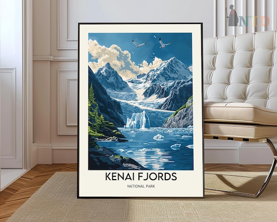 Kenai Fjords National Park Glacier Bay Seabirds Alaska Poster