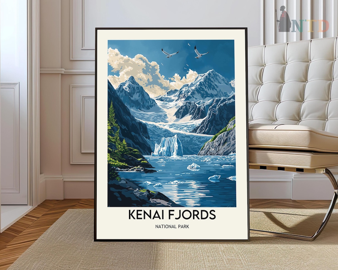 Kenai Fjords National Park Glacier Bay Seabirds Alaska Poster