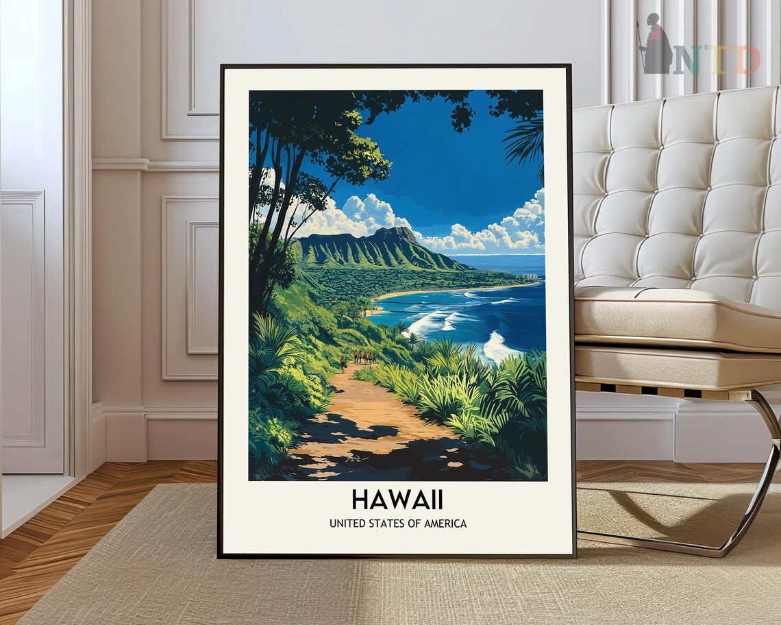 Hawaii Travel Poster, Honolulu, USA Wall Art Print