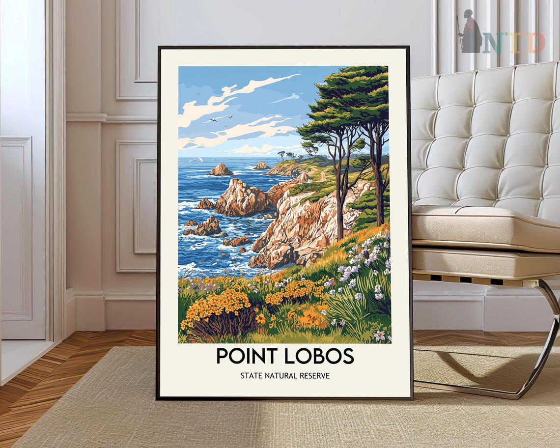 Point Lobos State Natural Reserve California Coastline Travel Poster