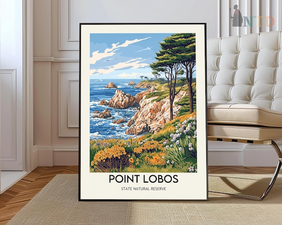 Point Lobos State Natural Reserve California Coastline Travel Poster
