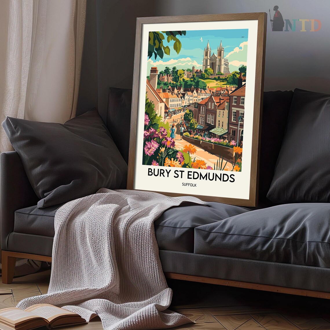 Bury St Edmunds Suffolk England Abbey Towers Flower Street Poster - Image 3