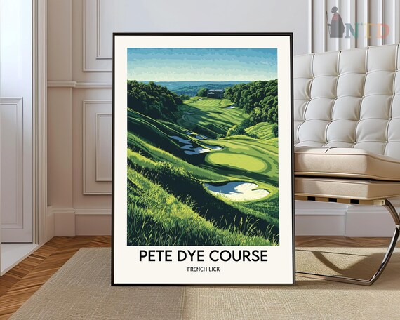Pete Dye Course French Lick Indiana Hills Vintage Golf Poster