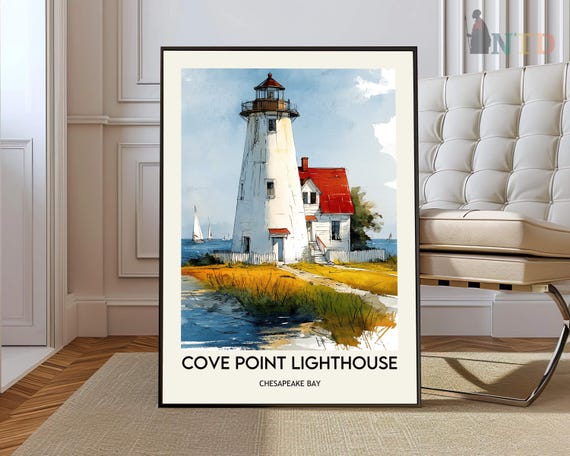 Cove Point Lighthouse Poster Wall Art Print Photo Chesapeake Bay