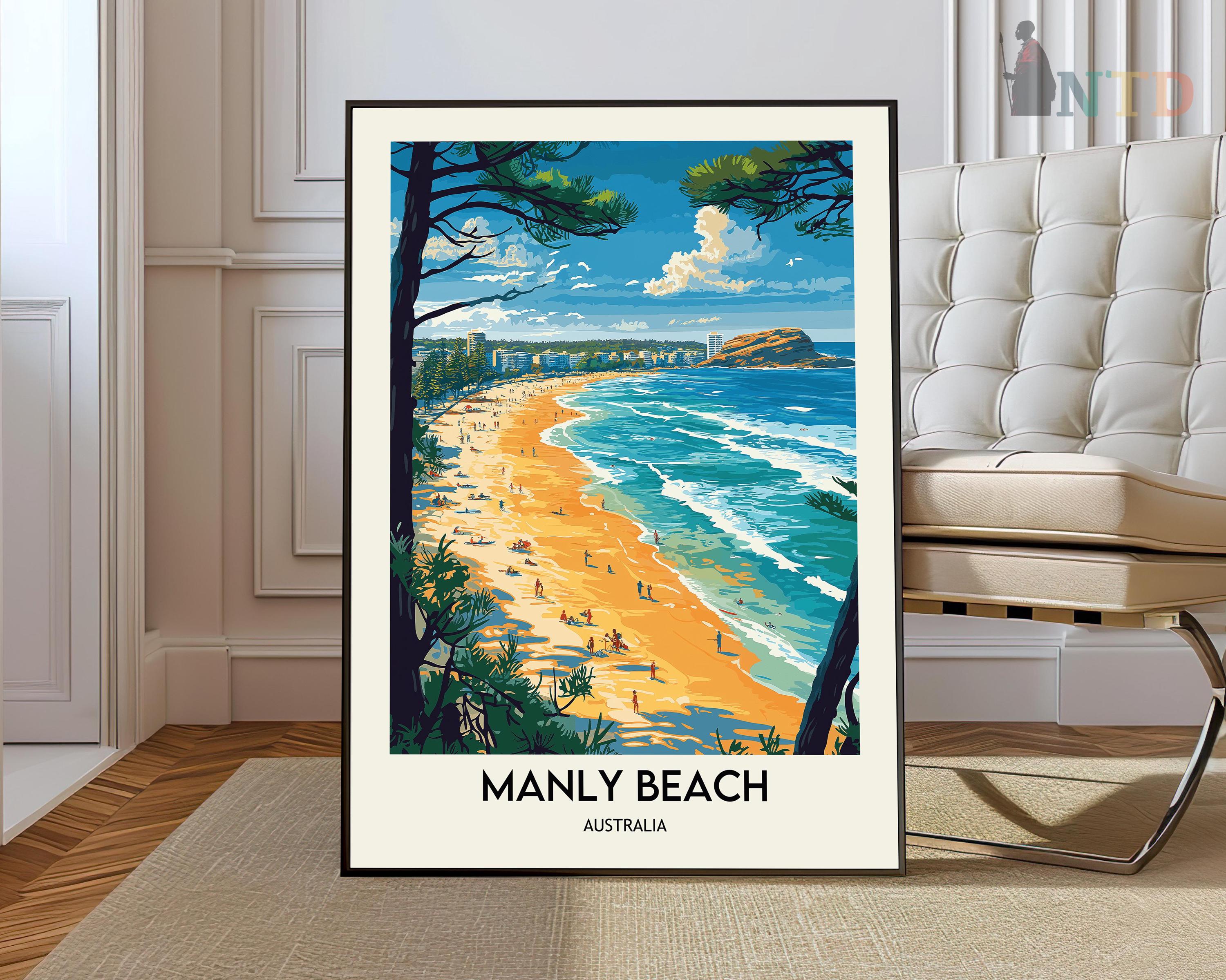 Manly Beach Travel Poster, New South Wales