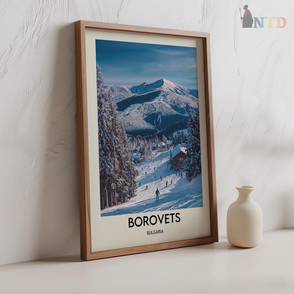 Borovets Bulgaria Ski Resort Snowy Slopes Chalet Pines Poster - Image 2