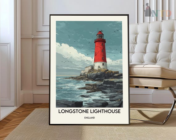 Longstone Lighthouse Poster Wall Art Print Photo Farne Islands